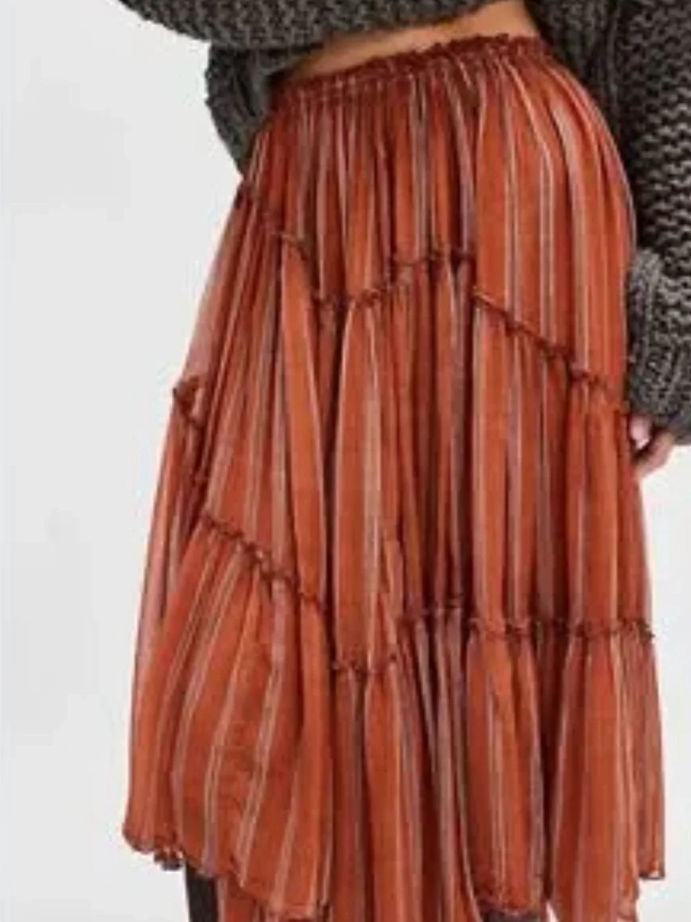 FREE PEOPLE $128 TIERED EMBER SKIRT
